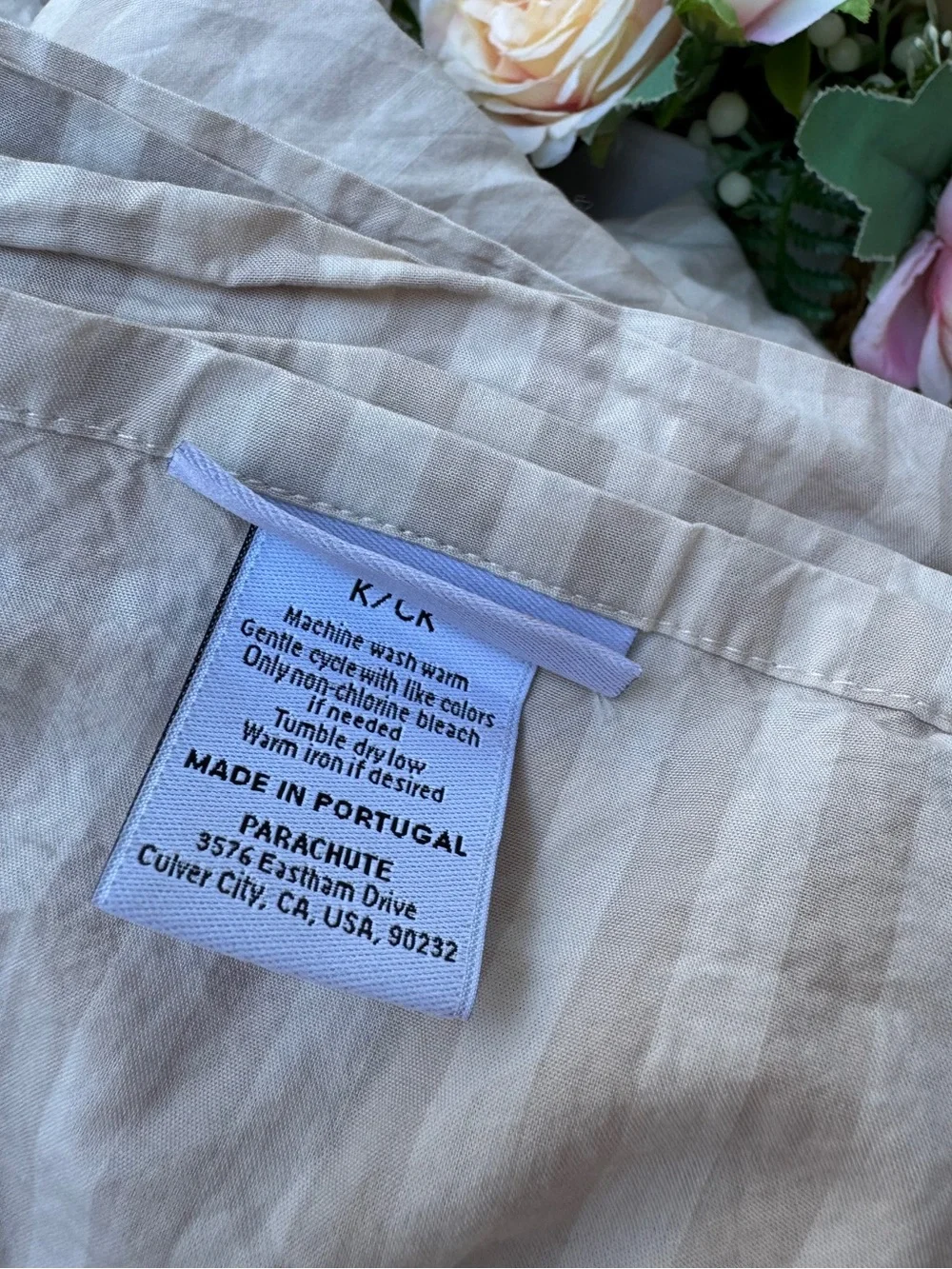 Parachute Percale Top Sheet (flat sheet) COLOR: BONE STRIPE NWOT flat sheet only